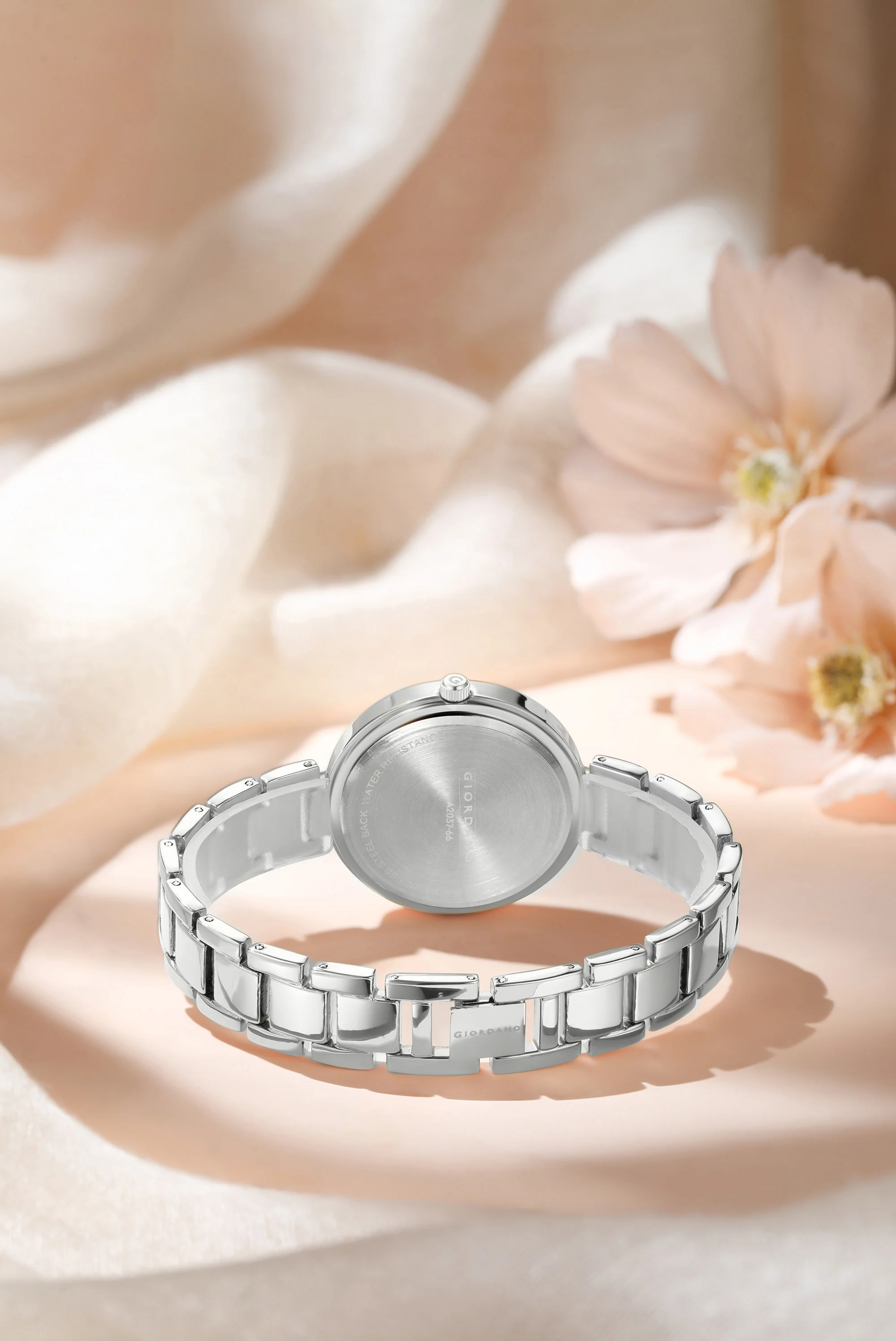Giordano Eleganza Collection Analog Watch for Women with Crystal-Studded Strap & Diamond Indices - A2037-66 - Image 3